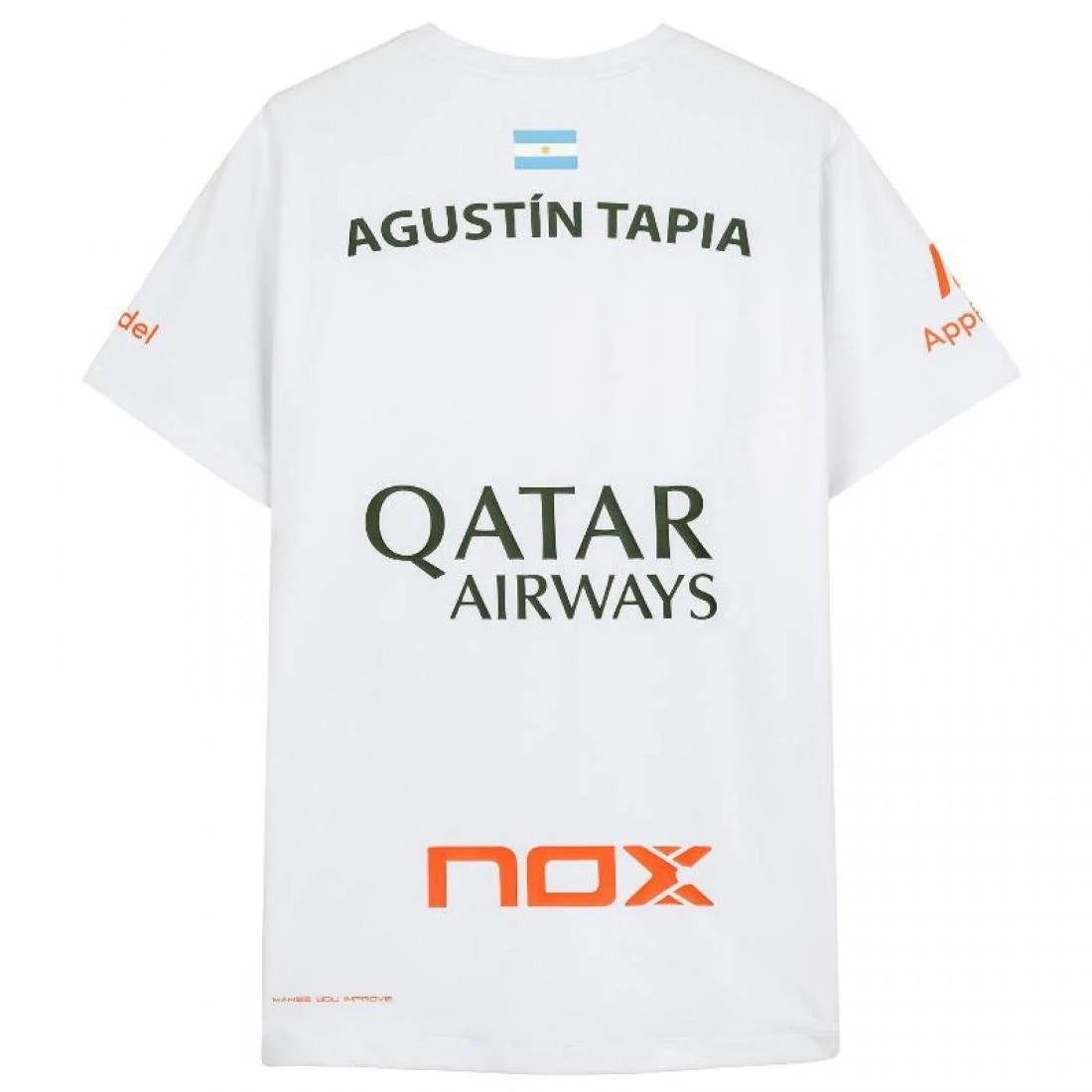 Nox Agustin Tapia sponsorise le t-shirt blanc AT10 2024