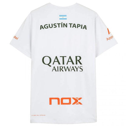 Nox Agustin Tapia sponsorise le t-shirt blanc AT10 2024