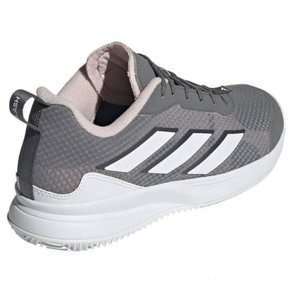 Adidas AvaFlash Terre Battue Gris Blanc Rose Baskets Femme