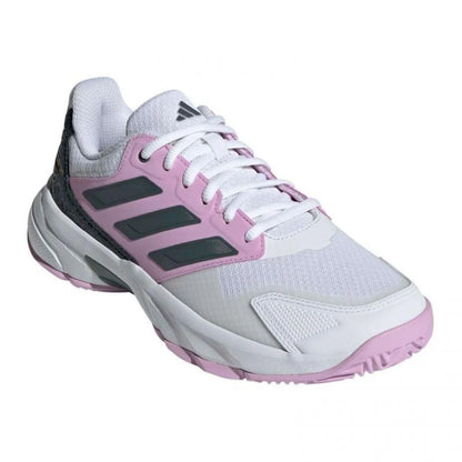 Chaussures Femme Adidas CourtJam Control 3 Blanc Noir Lilas