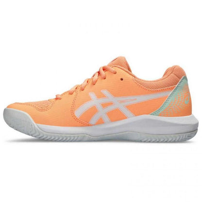 Chaussures Femme Asics Gel Dedicate 8 Padel Orange Blanc