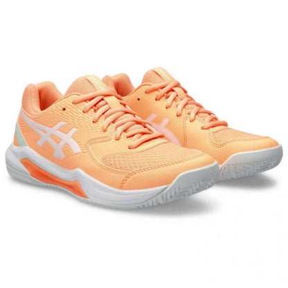 Chaussures Femme Asics Gel Dedicate 8 Padel Orange Blanc